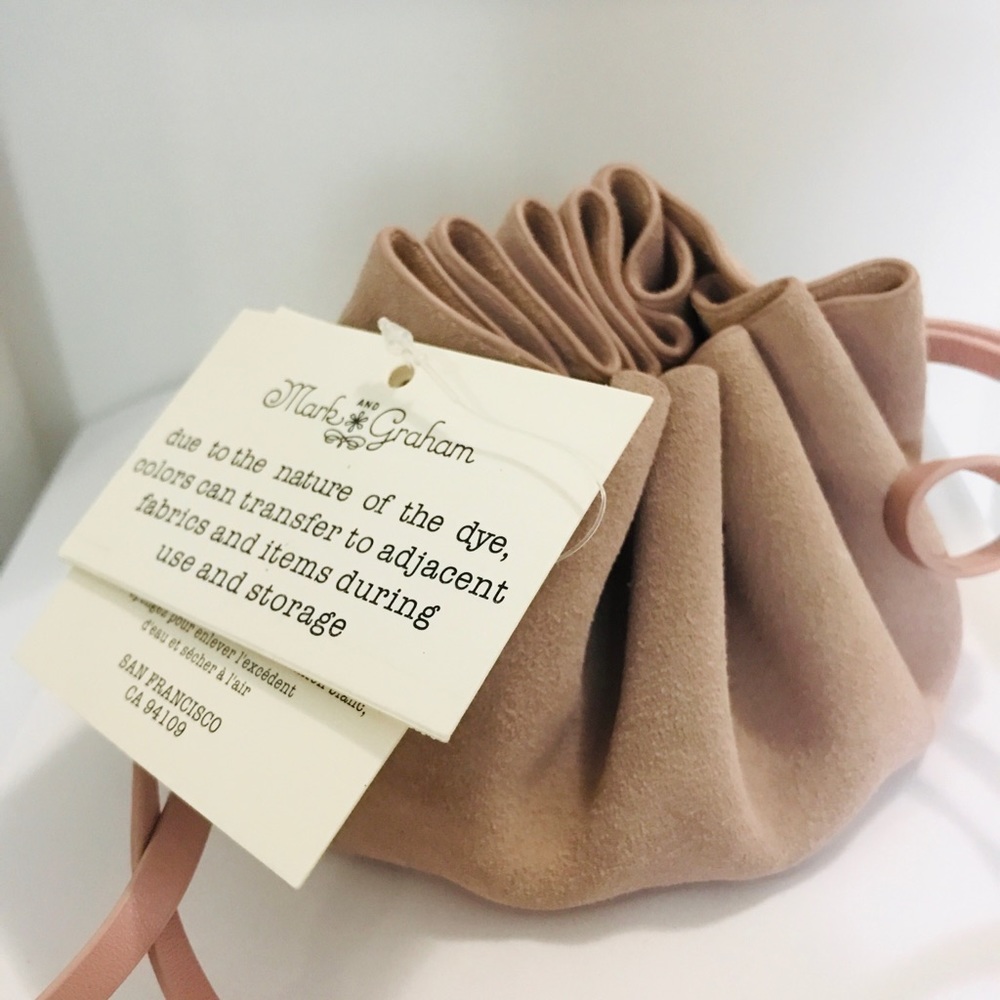 Mark & Graham  Leather Pink Pouch Case Bag